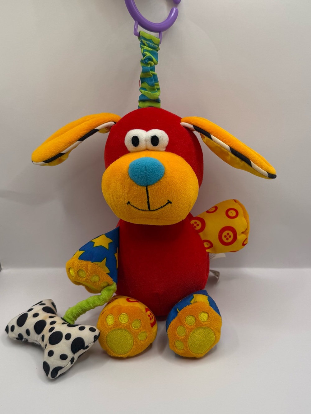 Rare HTF Vintage Lamaze play and Grow Pupsqueak Dog Toy Stuffed Animal